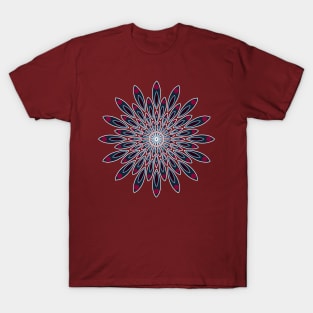 Red, White and Blue Peacock Mandala T-Shirt